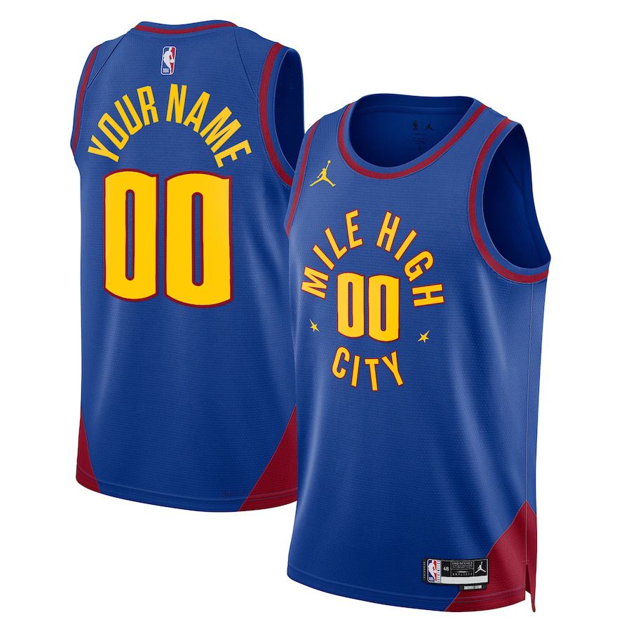 Men Denver Nuggets Jordan Brand Blue 2022-23 Swingman Custom NBA Jersey